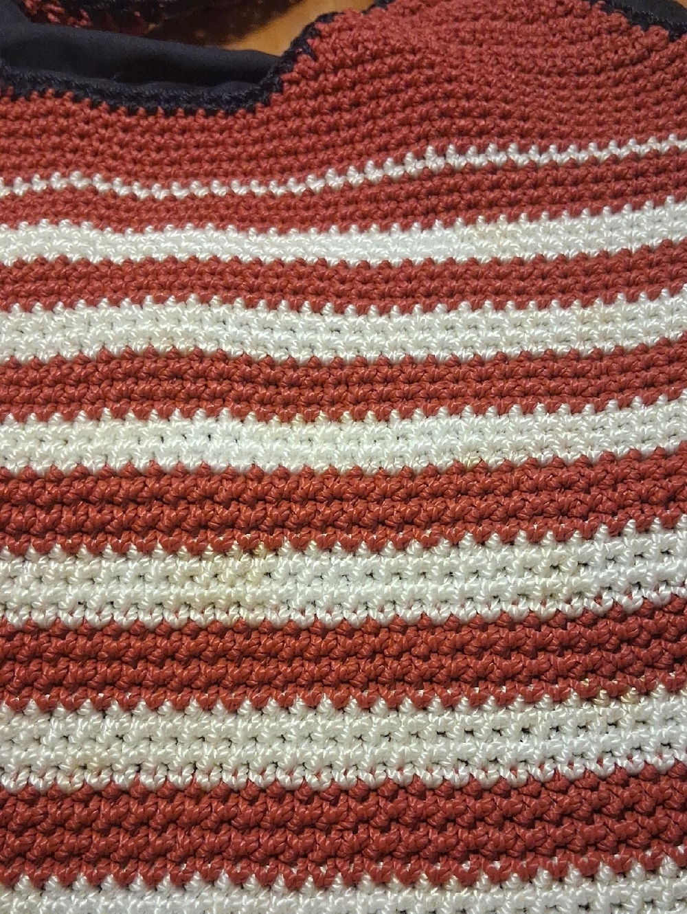 The Ssk  Crochet American Flag Tote Bag in Red, White & Blue - Picture 6 of 13